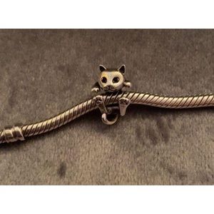 Silver Cat Charm For Bracelet